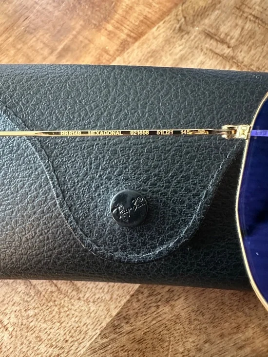 Ray Ban Titanium Polarized Hexagonal Sunglasses RB8148 921658 51-21 - Picture 7 of 10